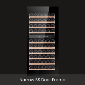 Narrow SS door frame of wine cooler