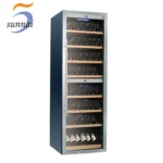 wine fridge with stainless steel surface