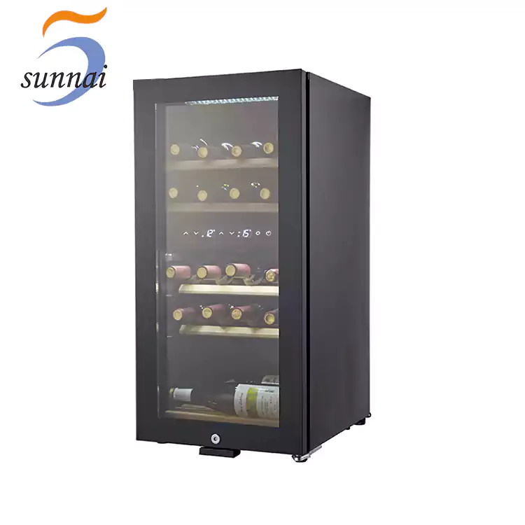 black glass door wine fridge