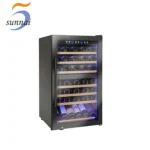 wine cooler with blue side lights