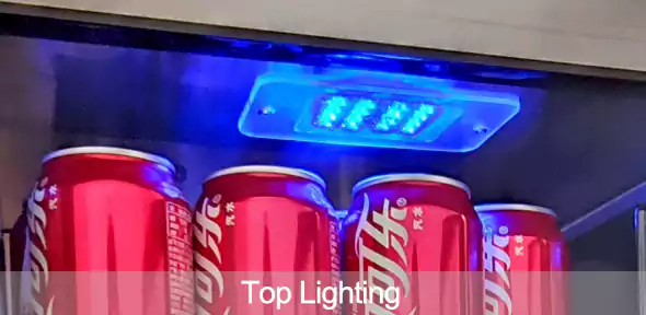 drink fridge with top lighting