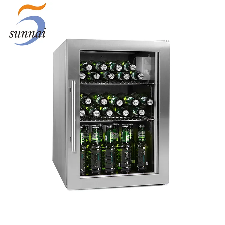 beverage refrigerator with glass door