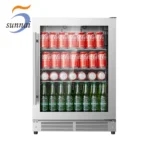 OEM 304 Stainless Steel Glass Door Outdoor Undercounter Beverage Refrigerator