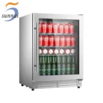 glass door under counter beverage refrigerator