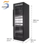 Sunnai Wholesale OEM Large 415L Commercial Black Dry Age Fridge