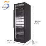 oem large 415l commercial black dry age fridge